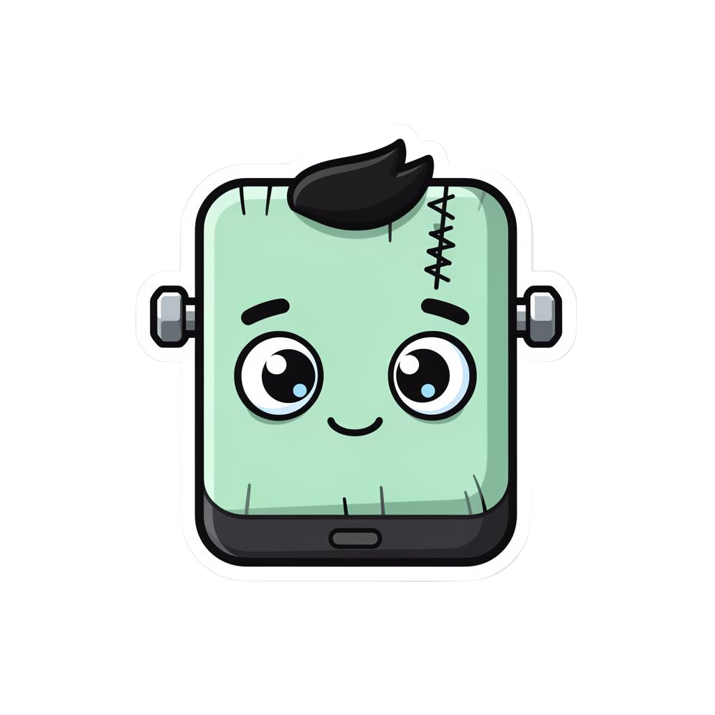 FrankenApp mascot - a friendly Frankenstein phone